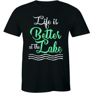 Half It Shirts - Life Is Better At The Lake Cottage Fishing T-shirt Half It Shirts - Life Is Better At The Lake Cottage Fishing T-shirt
